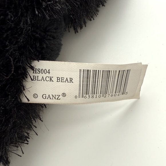 7” Ganz Webkinz Black Bear Stuffed Animal Toy Black Black and Brown Plush Bear - Picture 9 of 9